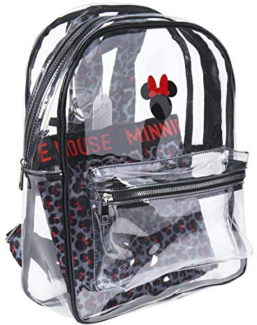 CERDÁ LIFE'S LITTLE MOMENTS , Mochila De Playa Transparente Minnie Mouse Con Compartimento Interior Impreso Unisex Niños, Negro, L