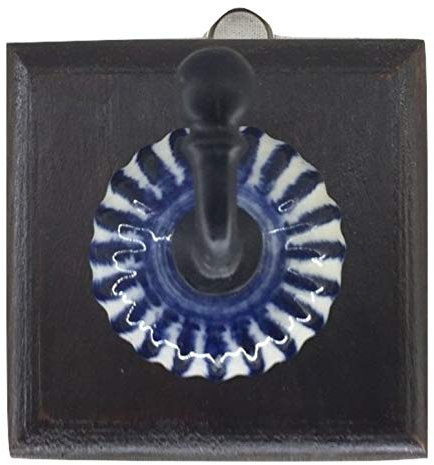 Artisanatodaloise Porte-Manteau en Fer céramique et Bois pour entrée, ameublement