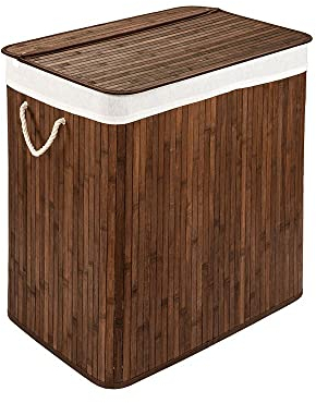 PANA®ECO Bambus Wäschekorb mit Deckel (72 L) • Wäschebox mit herausnehmbaren Wäschesack • Faltbarer Wäschesammler • Badezimmer Wäschetruhe • 100% Bambus • Farbe: Braun (40x30x60 cm)