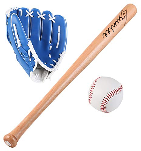 FHCSAO Kinder Jungen Mädchen Baseball Starter Set,Pitcher Softball Glove,Outdoor Sporthandschuh,Batting Handschuhe.,Blue-10.5inches