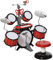HOMCOM Set Batteria per Bambini con Strumenti Musicali, Effetti Sonori e Microfono Giocattolo, 77.5 x 40 x 76.5cm, Rosso