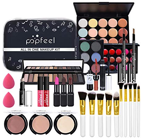 MKNZOME 29-teiliges Make-up-Set für Damen, professionell, mit Make-up-Tasche, Make-up-Paletten, Lidschatten, Lipgloss, Geschenkset für Geburtstag, Weihnachten