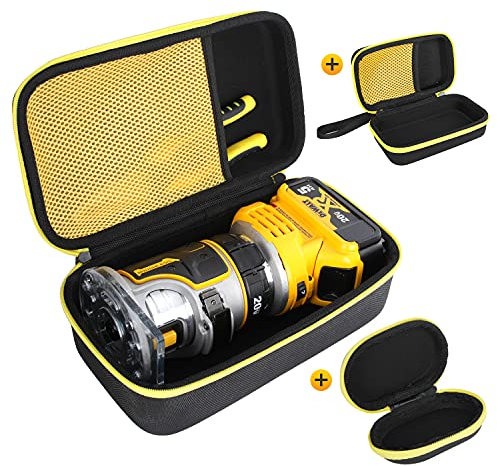 AIKANG 3 Pcs Hard Case,Case for DEWALT 20V Max XR Cordless Router, Brushless(DCW600B),Portable Carrying Storage Bag for Router Bits, Case Only