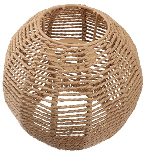 Tissé Pendentif Abat- Corde Rotin Armure Rétro Lustre Couverture 15X15cm pour Salon Chambre Hôtel Restaurant