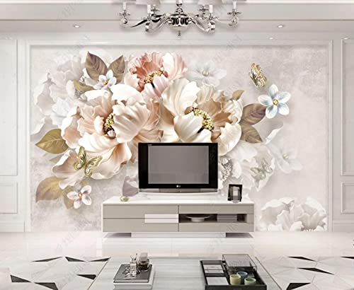 Tapeten Fototapete 3D Effekt Geprägte Pfingstrose Wandbilder Wohnzimmer Deko Schlafzimmer Tapete Vliestapete