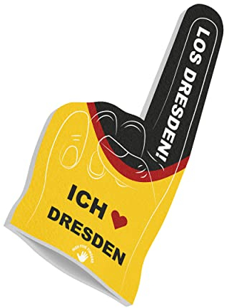 HIGH FIVE FINGERS Dresden Fahne My City Flagge Schaumstoff Hand für Fussball, Handball, Leichtathletik | Fanartikel für Spiele, Stadion und Events | One Size | 40 x 20 x 2,5 cm