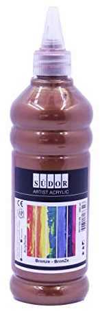 SÜDOR ACRYLFARBE 500 ml - Geeignet für Acryl-Pouring. Hochpigmentierte Künstler-Malfarben zum Bemalen auf Holz, Leinwand, Stein, Papier, Metall. Wasserfest. Vegan. (Bronze)