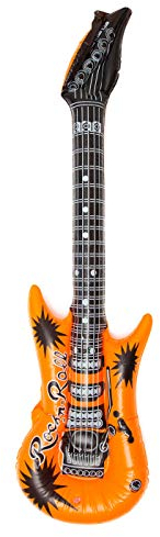 Luftgitarre Rockstar aufblasbare Air-Guitar Luft-Gitarren aufblasbar 100cm bunt (1x)