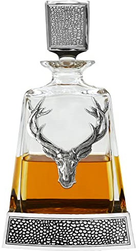 English Pewter Company 650ml Medium Regal Stag Decanter with Pewter Base and Lid [DEC032]