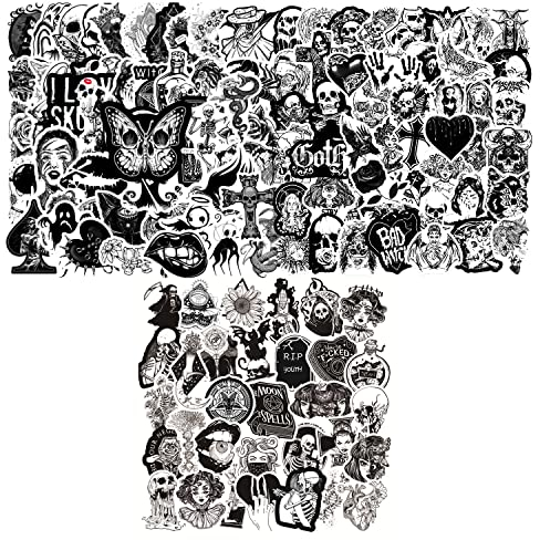 150 Gothic-Aufkleber, Totenkopf-Aufkleber, Vinylpunk, Gothic-Aufkleber, Halloween, Cosplay-Requisiten, Partygeschenke, für Notebook, Gitarre, Auto, Skateboard, Aufkleber, wiederverwendbar