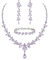 EVER FAITH Schmuckset Österreichisches Kristall Braut Schmuck-Set, elegante Marquise Strass Blatt Halskette mit baumelnden Ohrringen Tennis-Armband-Set, Hellvioletter Silberton