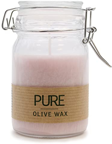 Hand Made Pure Olive Wax Jar Candle 120x70 - Antique Rose