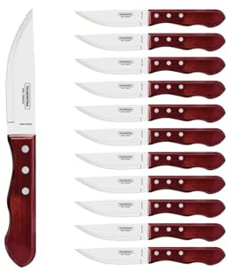 Tramontina - Couteau à Steak Rouge Jumbo 25cm. INOX et technobois. X 12