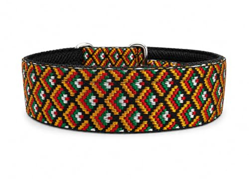 Zugstopp Halsband mit Polsterung, Martingale, gepolstert, 5 cm breit, Trainingshalsband, verstellbar, Dog Collar (bis 44cm Hals- 50cm Kopfumfang inkl 6cm Zugstopp, Metallteile: Stahl)
