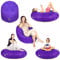 PATCH HOME Sitzsack 2 in 1 Sitzkissen Bodenkissen für Erwachsene & Kinder - Gaming mit Füllung Kissen Sessel BeanBag (Lila, Ø 155cm)