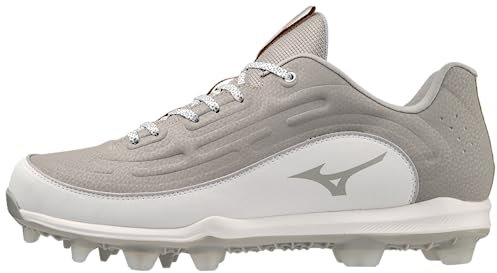 Mizuno Herren Ambition 3 Low TPU Baseball-Stollen, Grau/Weiß, 44 EU