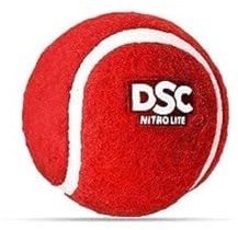 DSC Nitro Light Rubber Tennis Ball Color: Red Pack of 2 Premium Outer Felt for Greater Durability Stitching Rubber Moulded Ideal for Designed for Beginners