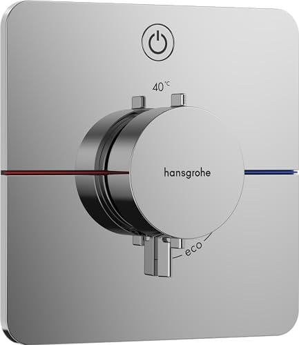 hansgrohe ShowerSelect Comfort Q - Thermostat Unterputz, Armatur mit Sicherheitssperre (SafetyStop) bei 40° C, Thermostat, Mischbatterie für 1 Verbraucher, Chrom