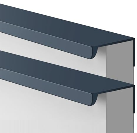 Dark Blue Cabinet Handles Hidden Furniture Door Pull Handles 2 Pcs Cupboard Drawer Pull for Kitchen Closets Bedroom Wardrobe, Aluminum Alloy (Length 120mm)