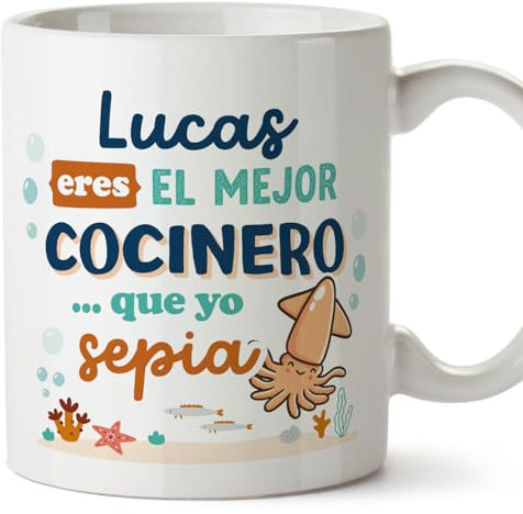 MUGFFINS Tazas Personalizadas para COCINERO hombre - En Español - Mejor que yo Sepia - 11 oz / 330 ml - Regalo Personalizable original y divertido