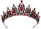 Frauen Schwarz Kristall Tiara Kronprinzessin Mädchen Rot Strasssteine Stirnband Strass Geschenk für Kostüm Hochzeit Braut Abschlussball Geburtstag Festzug Halloween Haarschmuck Geschenk