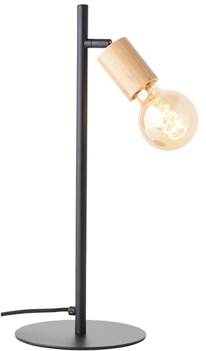 Brilliant Lampe Tiffany Tischleuchte 45cm schwarz matt/natur Metall/Glas schwarz 1x A60, E27, 28 W