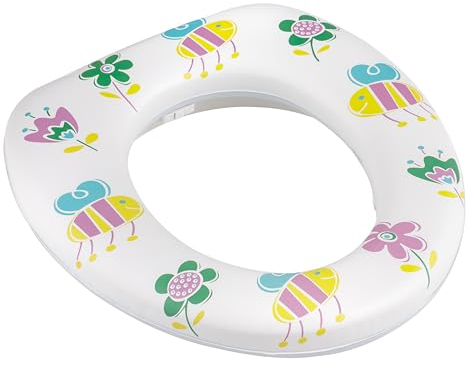 Baroni Home Réducteur de toilette pour enfants, antiderapant, Anneau de toilette universel pour enfants, Siège pour enfants adapté à tous les sièges, 29x28x3 cm (Fleurs)