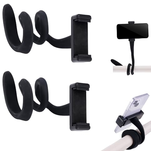 2St Handyhalter für Kinderwagen, Flexibel Handyständer Handyhalterung für Kinderwagen mit Rutschfestem Armgriff Legierung Handy Klemme für Kinderwagen Lenker Schreibtisch Laufband