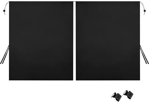 CAREDGO Cortinas Divisorias de Coche 140x80cm Cortinas de Coche Negro de Doble Capa Parasol Coche Interior Cortinas Separadoras Coche cortinas de Privacidad para Coche con 2 Ganchos para Viaje Camping
