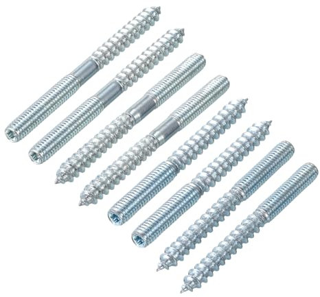 sourcing map M6 Hanger Bolts Length 60mm/70mm Double Headed Bolts Self-Tapping Screw 6mm Wood Joint Furniture Legs 8Pcs Each