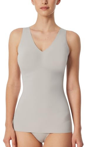 Schiesser Damen Trägertop Mit Herausnehmbaren Pads - Invisible Soft Unterhemd, Grau-Jaspe_181768, 38 EU