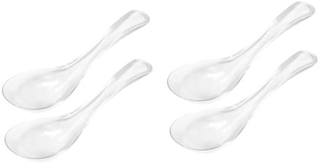 PRETYZOOM 4 Stück Glaslöffel esslöffel dessertlöffel kaffeelöffel barzubehör Gewürzlöffel Japanischer Ramen-Suppenlöffel Verkostungslöffel Pho-Löffel Eislöffel Frühstückslöffel Küchenzubehör