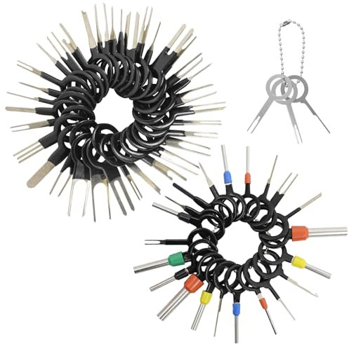 59 Stück Terminal Removal Tool Kit, KFZ Kabel Stecker Ausbau Werkzeug, Terminal Ejector Kit für Auto, Effizient Entriegelungswerkzeug Set, Auspinnwerkzeug KFZ Set für Meisten Steckverbinder Terminals