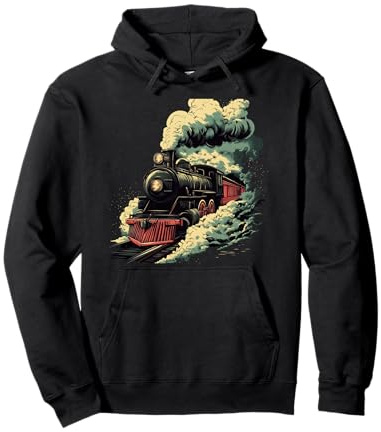 Train Vintage Steam Trains Pullover Hoodie