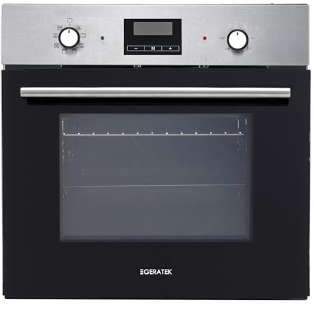 Geratek Asti EB7200 Einbau-Backofen 54L Garraum - Energieeffizienz A mit ECO-Funktion - Multifunktional mit Grill und Auftaufunktion - Display inkl. Timer - Backofen Maße 59 x 59,5 x 50 cm