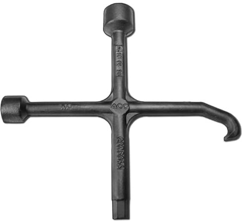 Aushebeschlüssel und Bedienschlüssel für Schachtdeckel, Vierkant SW 17/22, verzinkt, Kanaldeckel, Schlüssel, Werkzeug, DIN478, M16-18, M20-23 Flex (Black Ed.)