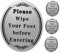 Vaguelly Entryway Wall Stickers 'Please Wipe Your Feet' Reminders Self-Adhesive Decals Home Entrance Signs Vinyl 2 Pack