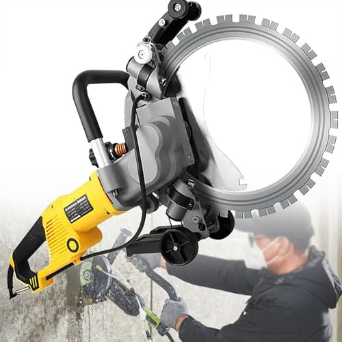 lwjunmm Wall Groove Cutter,Slotting Machine,5000W Wall Chaser Concrete Cutter for Brick,Concrete Wall,Granite,Marble,Tile Water Pump,Water Hose