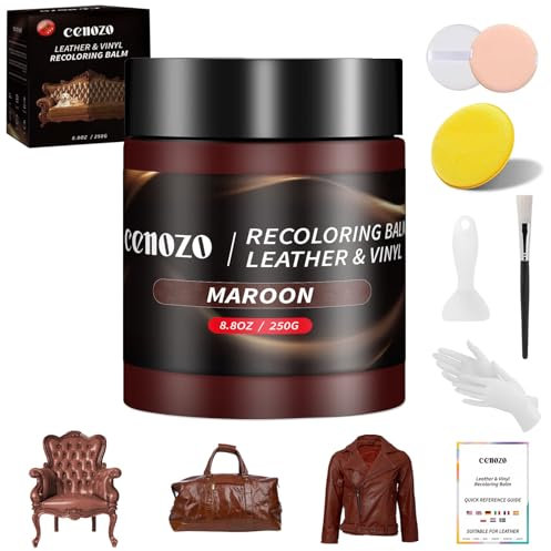 Kit Reparation Cuir,Teinture Cuir Brun Rougeâtre,Peinture Cuir Liquide,Pâte Réparatrice Cuir pour Cuir Canapé,Chaussures,Sièges de Voiture,Blouson en Cuir Rayures et Décoloration