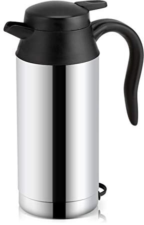 BuyWeek Tazza Elettrica Tazza Riscaldante da Viaggio Bollitore Elettrico, 12V 750ml in Acciaio Inossidabile per Auto Caffè Tè