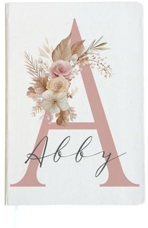 Manufaktur Liebevoll | Notizbuch mit Namen Tagebuch Frauen Notizbuch personalisiert Hardcover Notizbuch A5 Journal Notebook Liniert Geschenk Damen mit Gravur Rosa Buchstabe