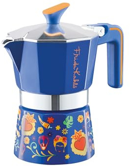 Pedrini caffettiera Frida Kahlo 3 tazze blu