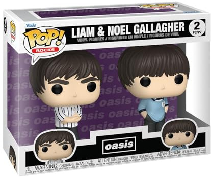 Funko POP! Rocks: Oasis - Liam & Noel Gallagher 2 Pack | Offizieller Fanartikel und Merch - Vinyl Sammelfigur als Regal Deko - Geschenkidee zum Geburtstag für Fans und Sammler