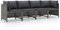 Myheimly Gartensofa 4-Sitzer mit Kissen Mittelsofa Ecksofa Sofa Lounge Gartenset Gartenmöbel Garten Garnitur Sitzgruppe Grau Poly Rattan,Grau,4-Sitzer