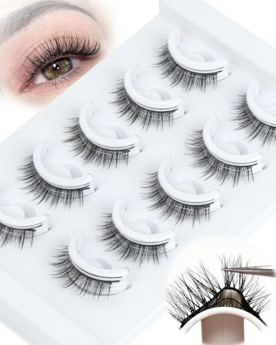 Obeyalash Auto-AdhéSifs Extension Cils Naturel RéUtilisable Faux Cils Individuel Cluster Lashes Self Adhesive Lash Clusters C Curl lashes Auto-AdhéSifs Courts, Souples Et Confortables Sans Colle (D02)