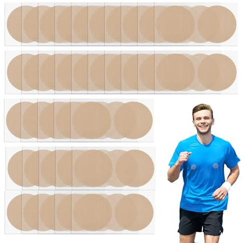 100 Pièces de Marathon Run Gear Mamelons protège-tétons Invisibles, Nippelpads Herren 35mm/1,38 Pouces Couvertures de Mamelon de Hommes Cache Teton jetables Respirants Imperméable Anti-Frottement