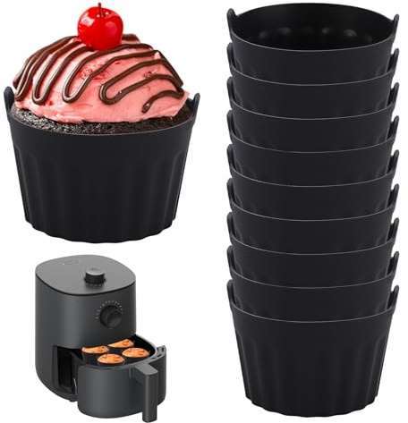 10 stycken airfryer silikonform äggform 8 x 5 cm BPA-fri | Muffinsform för varmluftsfritös, omeletter, pudding och kakor
