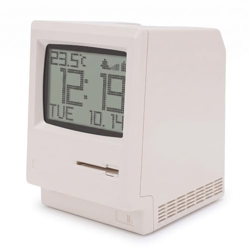 Vintage Pixel Wecker, Computer-Stil USB Tischuhr mit Pixel-Display | Batteriebetriebene Tischuhr, Retro Digitalwecker für Schlafzimmer, Homeoffice, Gaming-Setup, Lautloser Betrieb