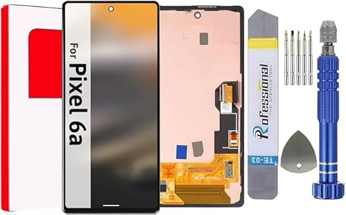 It'G Full OLED Display für Google Pixel 6A GX7AS mit Fingerabdruck LCD Bildschirm Ersatz Touchscreen mit Werkzeug Schwarz mit Rahmen Hohe Qualität