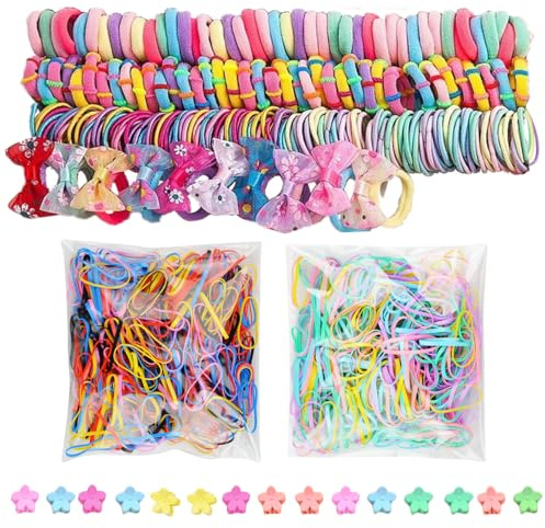 LUFFLOK 1175 Pièces Gomas de Pelo Niña Coleteros Horquillas Pinzas